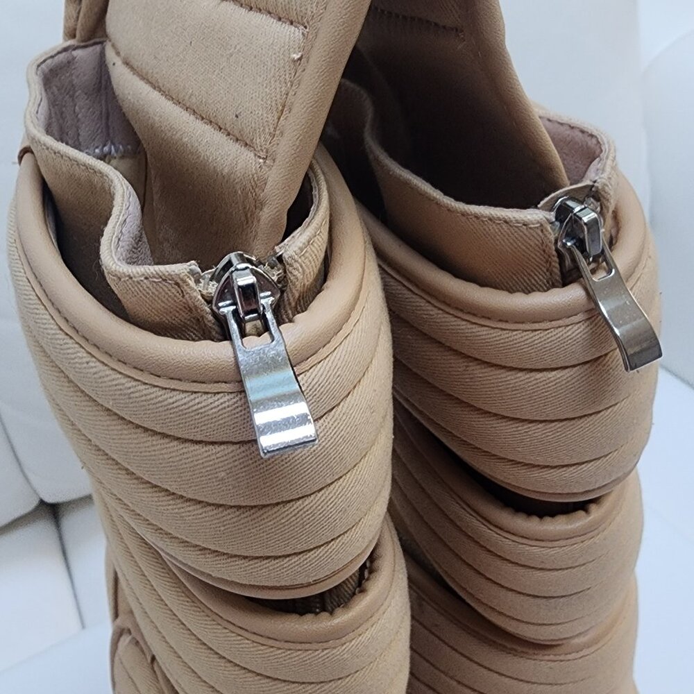 CALECHIE Women's Desert Moto Boots - Tan Faux Suede - Size 8 - Picture 11 of 12